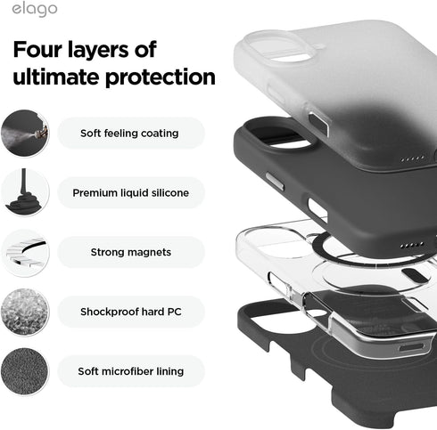 elago iPhone 16 Case Magnetic Liquid Silicone (MagSafe)